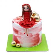 کیک دختر لباس قرمز